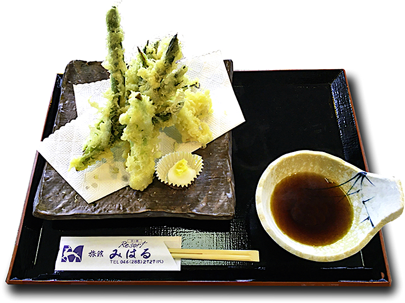 葉にんにくの天ぷら